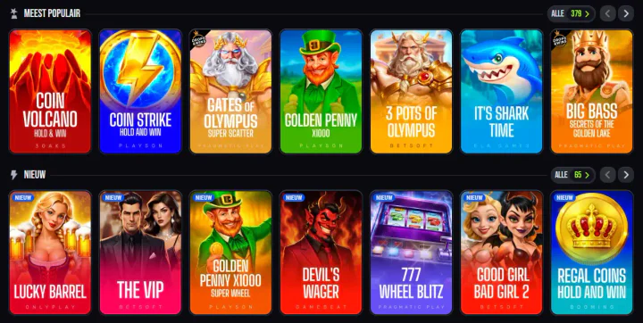 Populaire en nieuwe casinospellen bij Slimking, waaronder slots van bekende spelontwikkelaars